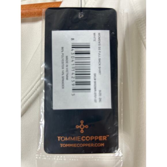 Tommie Copper Womens Short Sleeve Full Back Shirt White 2XL NEW Compression - Picture 8 of 9